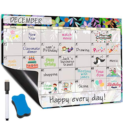 Magnetic Whiteboard Fridge Calendar Planner Dry Erase Monthly or Weekly 42x30 cm 